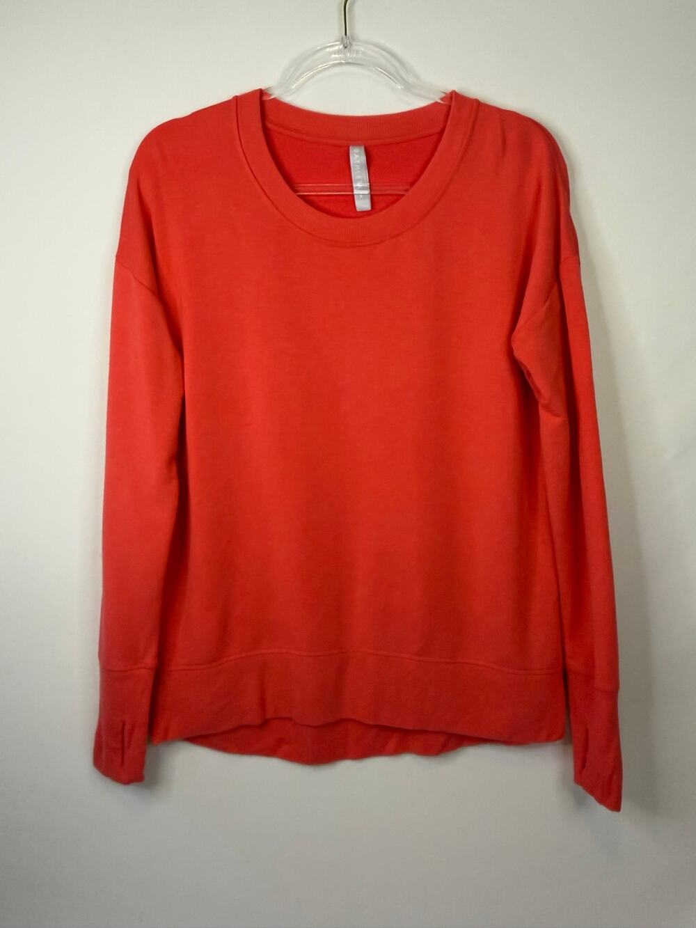 Athleta Orange Coaster luxe Sweatshirt Pullover Size Small Loose Fit